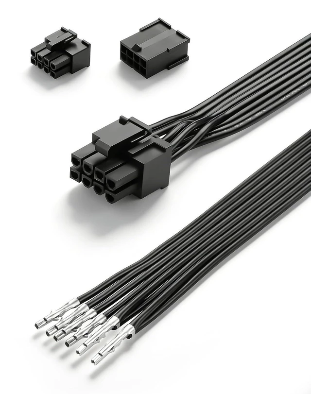 Main image of AJMRTC PCIe 8 Pin (6+2) Male Bare Wire DIY Power Cable with 5557/5559 8Pin Connector, Modular PSU GPU Graphics Card Custom Wiring Harness for PC Mining Computer Build