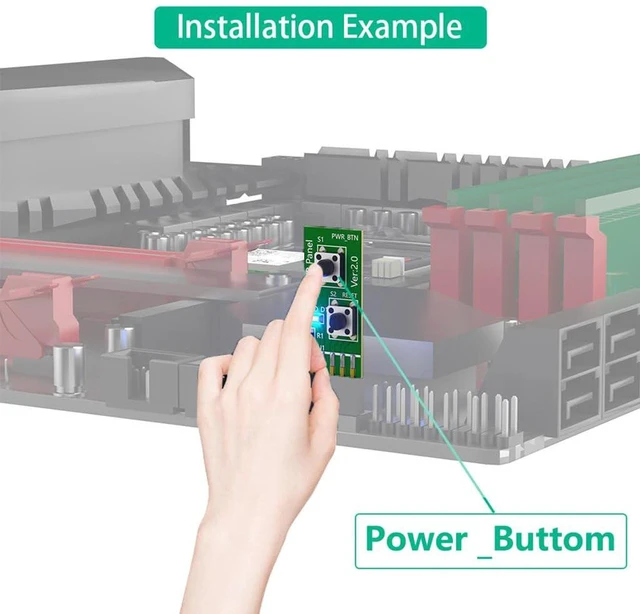 Alt view image 2 of 6 - AJMRTC 2x5 Pin Motherboard Test Switch Board Adapter, Power ON/OFF & Reset Pushbutton Module with LED Indicator for Bare Desktop PC Bench Testing, 1 Piece