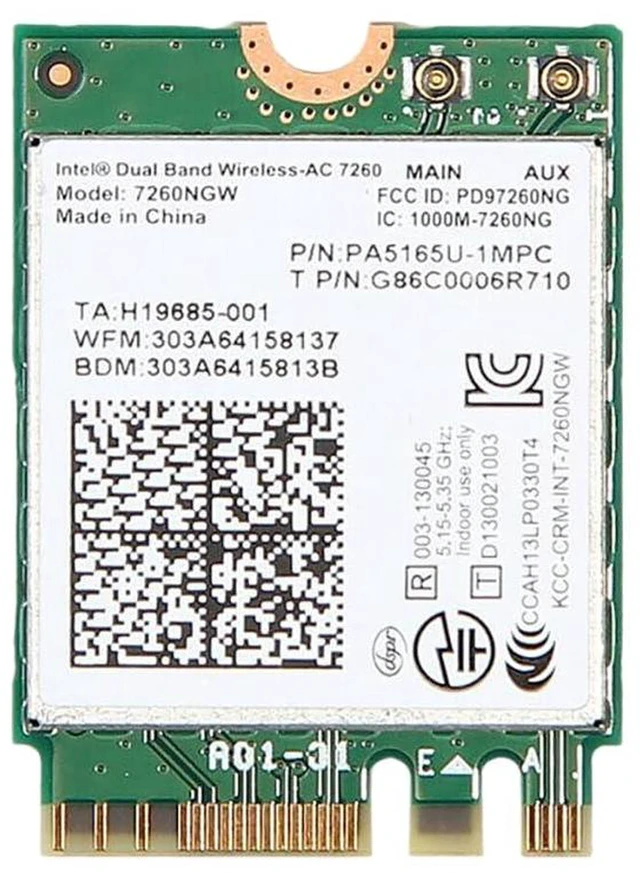 Alt view image 2 of 6 - AJMRTC 7260NGW AC 1200Mbps M.2 NGFF WiFi Network Card, 2.4G & 5G Dual Band, Bluetooth 4.0 Combo B Module for Laptop Desktop Upgrade