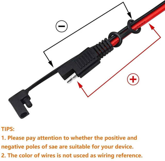 Alt view image 4 of 6 - AJMRTC 3.2ft 14AWG Alligator Butterfly Clip to SAE Quick Release Connector Cable, 12V Heavy Duty Alligator Clamp to SAE Power Cord for Solar Panel, Battery, ATV, Motorcycle