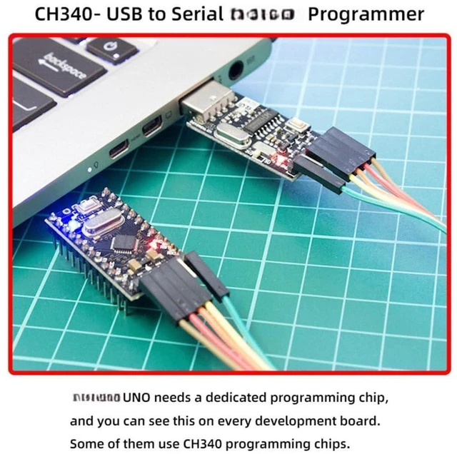 Alt view image 4 of 7 - AJMRTC USB 2.0 to TTL Serial Adapter Module, 5V / 3.3V Selectable Level UART Programmer with PWR TXD RXD LED Indicator Lights for MCU Debug