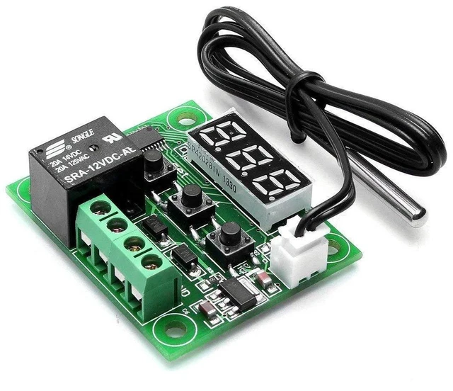 Alt view image 6 of 7 - AJMRTC 2PCS W1209 DC 12V Digital Temperature Controller Board, Micro Digital Thermostat Module with Display, Cooling Heating Control Switch for Incubator Aquarium