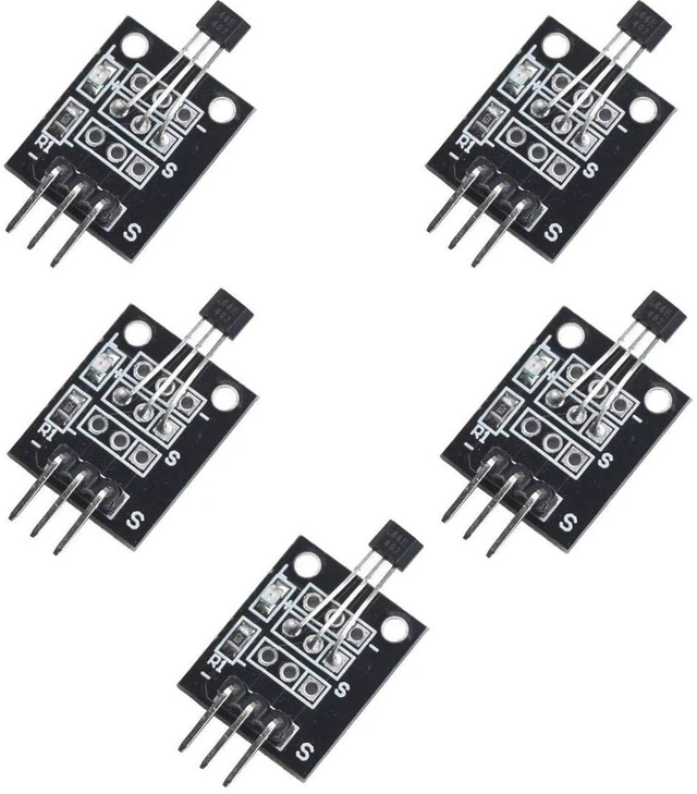 Main image of AJMRTC 5pcs A3144 3144E Hall Effect Magnetic Sensor Module DC 5V Hall Switch Sensor with Signal Indicator, Magnet Detector Module for Arduino Raspberry Pi DIY Electronic Project Motor Speed Detection