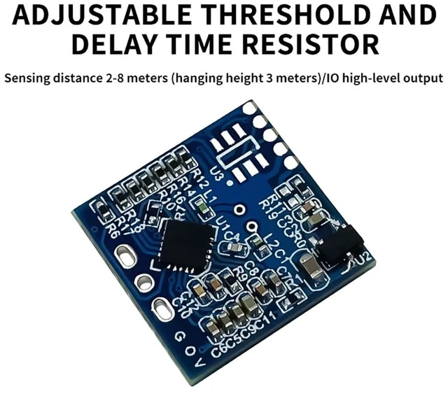 Alt view image 3 of 5 - AJMRTC 2Pcs HLK-LD1020 10G Microwave Radar Motion Sensor Module, Low Power Intelligent Human Micro Motion Detection Radar Sensor, Non-contact Human Presence Sensing Module with Pin Header for Smart