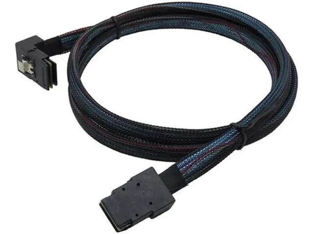 Alt view image 2 of 7 - AJMRTC SF-031 1M SFF-8087 Mini SAS 4i 36Pin Cable, 36 Pin to 36 Pin 90 Degree Right Angled Internal Mini SAS Cord, High Speed SAS Cable for RAID HBA Controller, Server HDD Backplane, NAS Storage Array