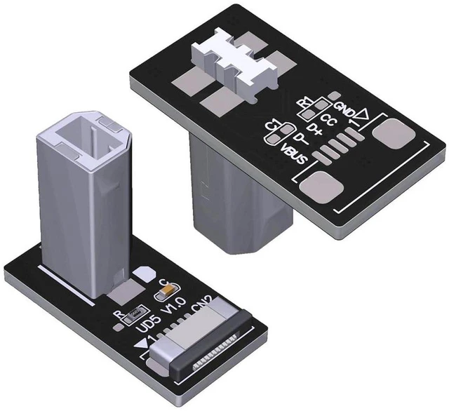 Main image of AJMRTC ADT-UD5 USB Test PCB Breakout Board, USB 2.0 Male & Female Socket Connector Module, 480Mbps USB Signal Test Adapter Compatible with Raspberry Pi, Rock Pi 4, ESP32, STM32 and Other MCU Developme