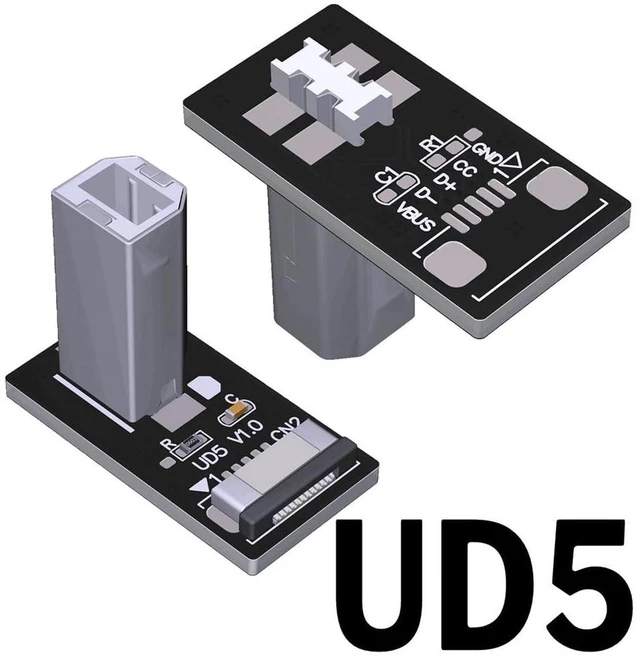 Alt view image 3 of 3 - AJMRTC ADT-UD5 USB Test PCB Breakout Board, USB 2.0 Male & Female Socket Connector Module, 480Mbps USB Signal Test Adapter Compatible with Raspberry Pi, Rock Pi 4, ESP32, STM32 and Other MCU Developme