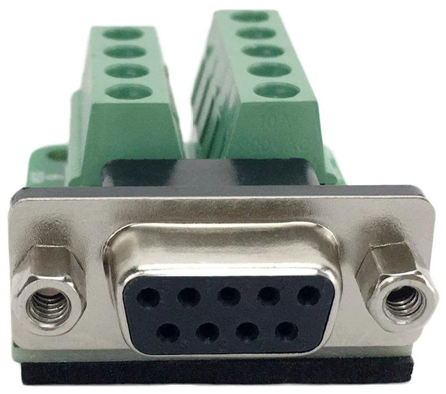 Alt view image 5 of 5 - AJMRTC DB9 Female Breakout Board, DB9 D-SUB 9Pin to Screw Terminal Adapter, Solder-free RS232 Serial Port Wiring Terminal Block for PLC, CNC, Industrial Control, Serial Signal Debugging and Circuit