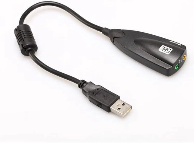 Alt view image 4 of 5 - AJMRTC USB 2.0 External Sound Card, Virtual 7.1 Channel 3D Surround Audio Adapter, USB to 3.5mm Headphone Mic Converter, Plug and Play for Desktop Laptop Gaming Streaming