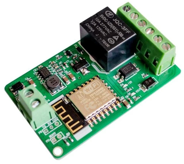Main image of AJMRTC ESP8266 WiFi Relay Module, ESP-12F Chip DC7-30V Power Supply, 1 Channel 10A 220V AC Relay Network Switch, Remote Control Relay Board for Smart Home Automation