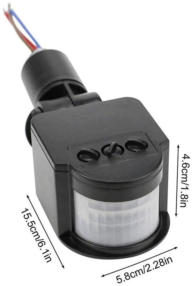 Alt view image 3 of 6 - AJMRTC DC12V Outdoor PIR Motion Sensor Switch, Automatic Infrared Human Motion Detector with Light & Time Adjustable, Waterproof Sensor Controller for LED Flood Light Security Lamp