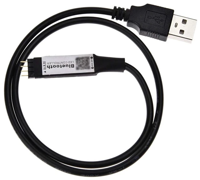 Alt view image 2 of 5 - AJMRTC 5V USB RGB LED Light Strip Controller, WiFi Bluetooth Dual-Mode Smart Dimmer with 4Pin Male Connector, Remote Control Color Changing for TV Backlight Home RGB Lighting