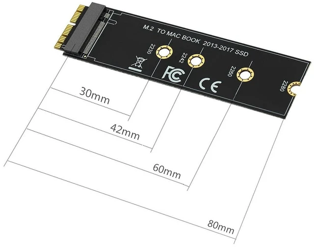 Alt view image 5 of 7 - AJMRTC M Key M.2 NVMe SSD Converter Adapter Card, NGFF AHCI SSD Upgrade Card for MacBook Air Pro Retina 2013-2017 A1465 A1466 A1398 A1502