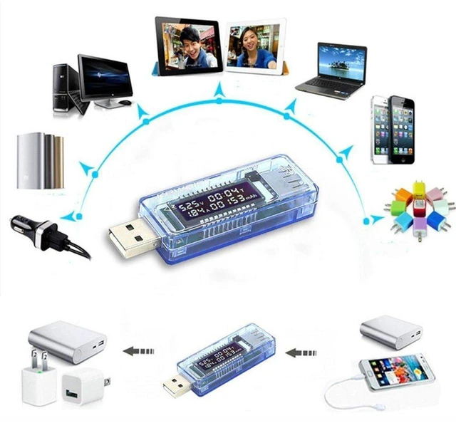 Alt view image 3 of 6 - AJMRTC USB LCD Current Voltage Tester Meter, USB Power Capacity Detector, Multimeter Doctor for Testing Charger Power Bank Cable Output Parameter