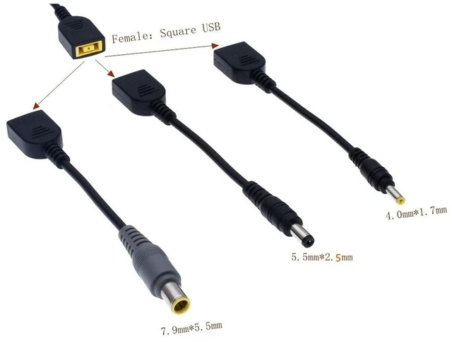 Alt view image 3 of 3 - AJMRTC 15cm DC 7.9x5.5mm Female Jack to Square USB Male Power Converter Cable, 4.0x1.7mm Tip Laptop Charging Adapter Cord Compatible with Lenovo ThinkPad IBM
