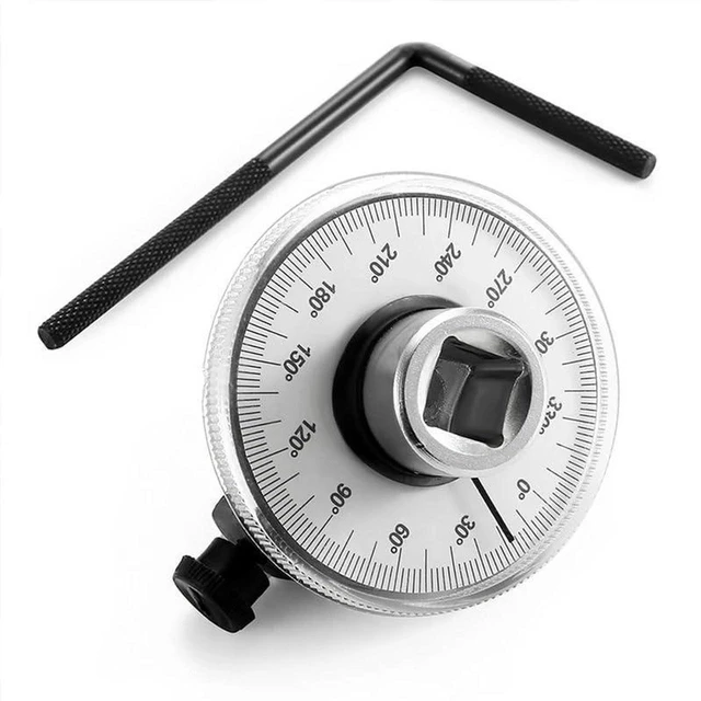 Main image of AJMRTC 1/2 Inch Drive Torque Angle Gauge, 0-360° Adjustable Torque Angle Meter, Angular Tightening Protractor for Torque Wrench Automotive Engine Bolt Service