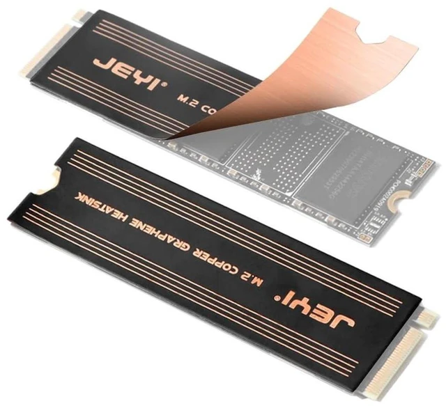 Main image of AJMRTC M.2 2280 SSD Heatsink, Dual-Layer Graphene & Copper Cooling Radiator, Thermal Cooler for Laptop Desktop NVMe NGFF 2280 Solid State Drives, 2 Pairs