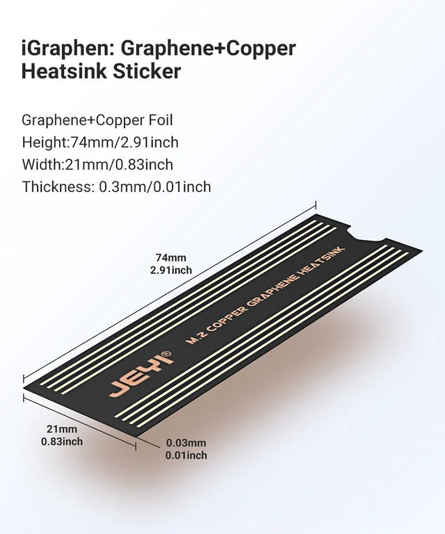 Alt view image 4 of 7 - AJMRTC M.2 2280 SSD Heatsink, Dual-Layer Graphene & Copper Cooling Radiator, Thermal Cooler for Laptop Desktop NVMe NGFF 2280 Solid State Drives, 2 Pairs