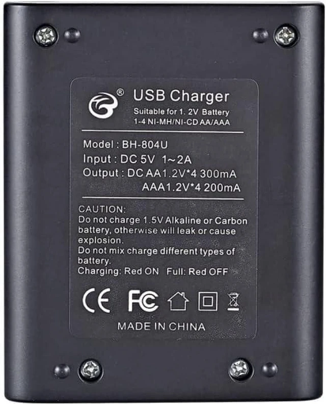 Alt view image 4 of 6 - AJMRTC 4 Slot USB AA AAA NiMH Battery Charger, Universal USB Powered Smart Charging Station for Rechargeable AA AAA Ni-MH Batteries, Independent Slot Charging for Home Daily Use