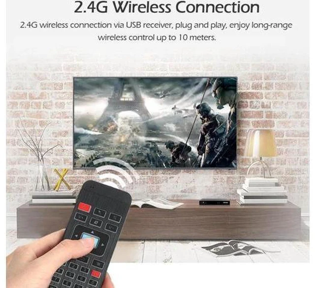 Alt view image 4 of 6 - AJMRTC 2.4G Backlit Air Mouse Remote Control, 6-Axis Gyro Sensor Wireless Mini Keyboard, Fly Air Mouse with USB Receiver for Android TV Box, Smart TV, PC, Projector Media Player