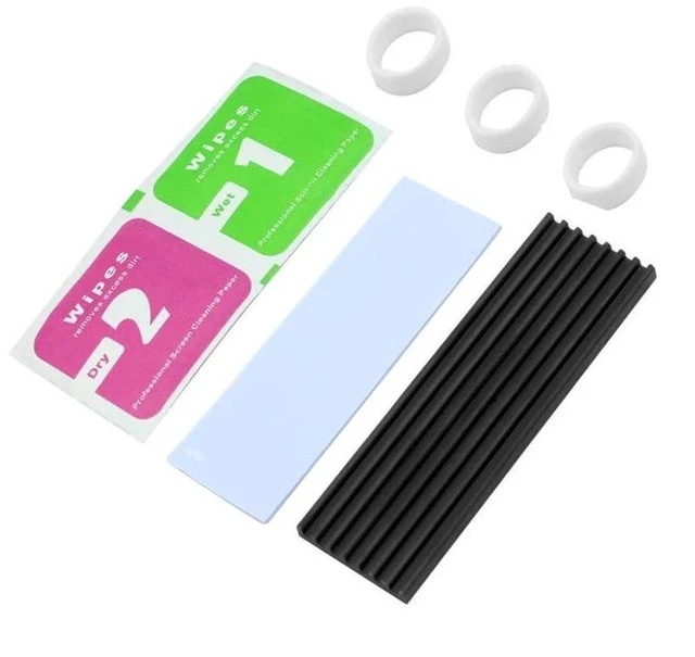 Alt view image 5 of 6 - AJMRTC 2Pcs Black Aluminum M.2 2280 SSD Heatsink Cooler, NGFF NVMe PCIE M2 Solid State Drive Cooling Radiator with Thermal Pad, M.2 SSD Heat Sink for Desktop Gaming PC Motherboard SSD Heat Dissipation