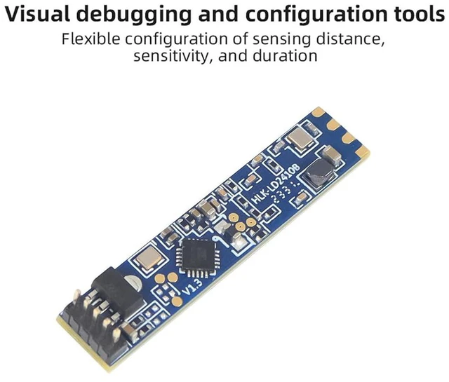 Alt view image 4 of 7 - AJMRTC LD2410B 24GHz Millimeter Wave Human Presence Radar Sensor Module, Smart Human Motion Detector Board, GPIO UART Output Non-contact Human Sensing Module for Smart Light Home Automation Alarm DIY