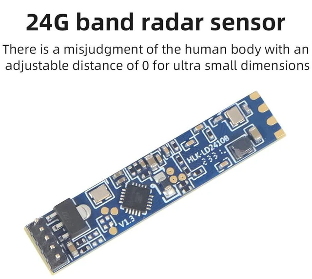 Alt view image 7 of 7 - AJMRTC LD2410B 24GHz Millimeter Wave Human Presence Radar Sensor Module, Smart Human Motion Detector Board, GPIO UART Output Non-contact Human Sensing Module for Smart Light Home Automation Alarm DIY