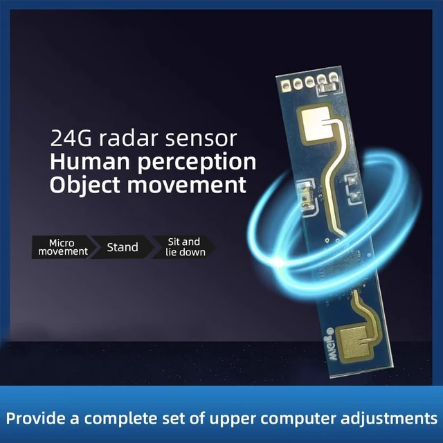 Alt view image 3 of 7 - AJMRTC LD2410B 24GHz Millimeter Wave Human Presence Radar Sensor Module, Smart Human Motion Detector Board, GPIO UART Output Non-contact Human Sensing Module for Smart Light Home Automation Alarm DIY