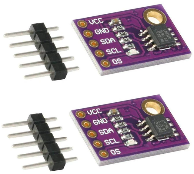 Main image of AJMRTC 2Pcs LM75 LM75A High Precision Digital Temperature Sensor Module, High Speed I2C IIC Interface Thermal Detection Board, Programmable Over-temperature Alarm Sensor for Arduino ESP32 STM32 DIY