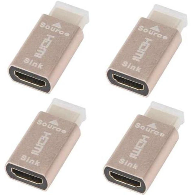 Main image of AJMRTC 4Pcs HDMI 2.0 EDID DDC Dummy Plug, Virtual Monitor Signal Emulator, HDMI Ghost Display Adapter for KVM Switch Headless Server, Remote Desktop GPU Speed Lock Mining Rig PC Display Simulation