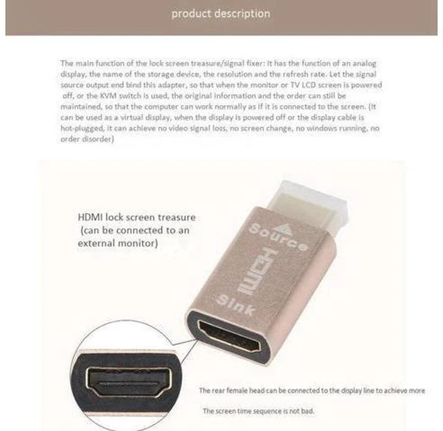 Alt view image 5 of 6 - AJMRTC 4Pcs HDMI 2.0 EDID DDC Dummy Plug, Virtual Monitor Signal Emulator, HDMI Ghost Display Adapter for KVM Switch Headless Server, Remote Desktop GPU Speed Lock Mining Rig PC Display Simulation