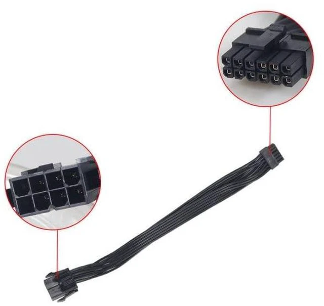 Alt view image 5 of 6 - AJMRTC Dual PCIe 6+8Pin Female to Mini 12Pin Male GPU Power Adapter Cable, Double PCIe to 12Pin Converter Wire for NVIDIA RTX30 Series RTX3080 RTX3090 Graphics Card Power Supply Conversion