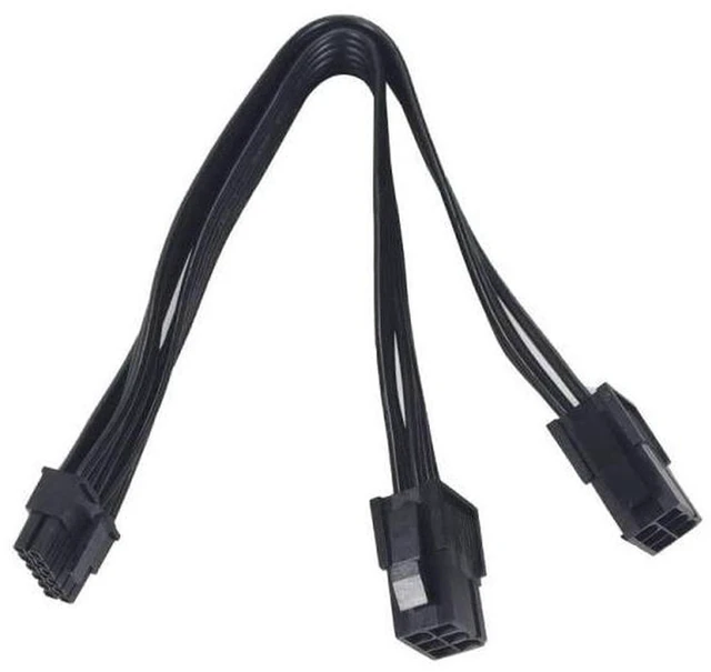 Main image of AJMRTC Dual PCIe 6+8Pin Female to Mini 12Pin Male GPU Power Adapter Cable, Double 6Pin to 12Pin Converter Wire for NVIDIA RTX30 Series RTX3080 RTX3090 Graphics Card PSU Power Conversion for Desktop PC