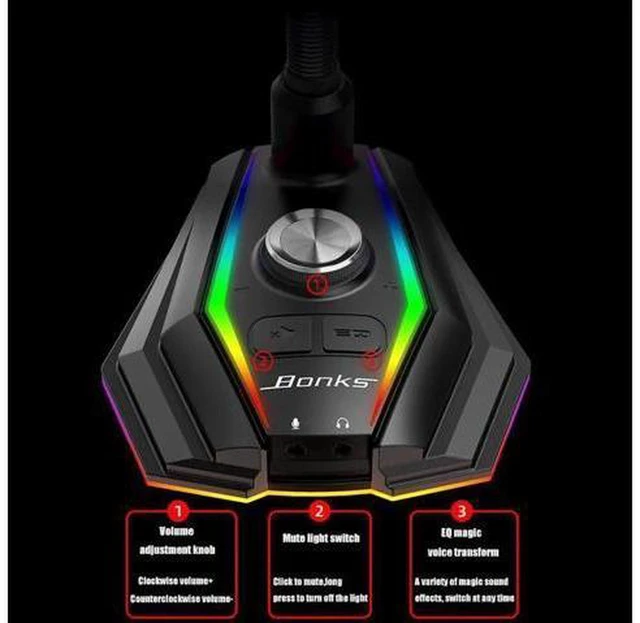 Alt view image 4 of 7 - AJMRTC USB Microphone Sound Card with Built-in Speaker, Noise Reduction External USB Audio Adapter, Free-Drive Sound Card with Headset Jack for PC Laptop Recording Voice Capture Audio Debug DIY Projec