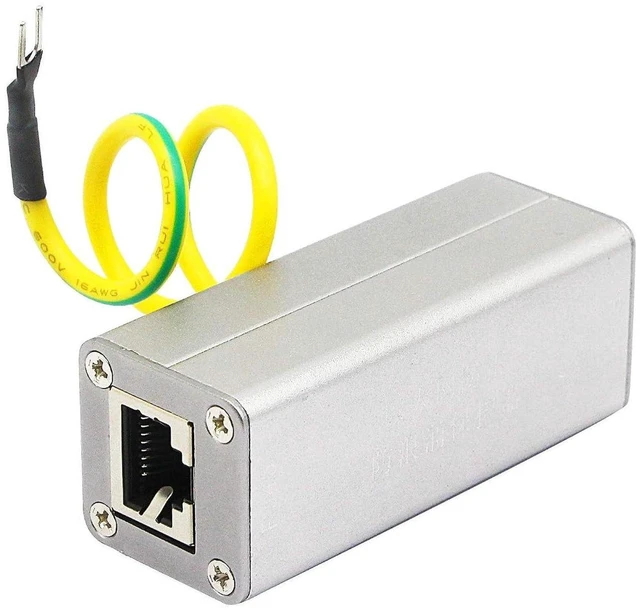 Main image of AJMRTC RJ45 POE Ethernet Surge Protector, Outdoor LAN Network Lightning Arrester, Network Signal Surge Suppressor, POE RJ45 8P8C Surge Protection Device for IP Camera Switch Outdoor Network Wiring