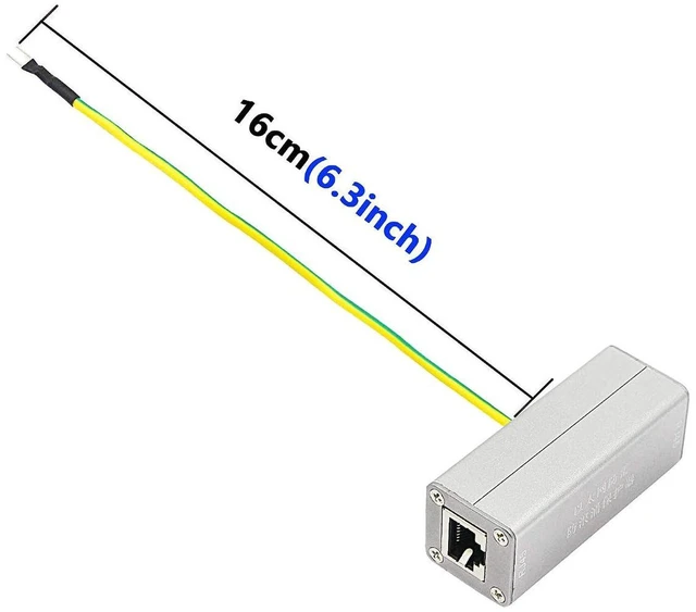 Alt view image 3 of 7 - AJMRTC RJ45 POE Ethernet Surge Protector, Outdoor LAN Network Lightning Arrester, Network Signal Surge Suppressor, POE RJ45 8P8C Surge Protection Device for IP Camera Switch Outdoor Network Wiring