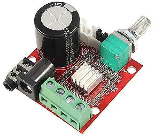 Alt view image 3 of 7 - AJMRTC PAM8610 Mini Stereo Class D Digital Audio Amplifier Board Module, 10W+10W Dual Channel Portable AMP Module with Volume Control for DIY Speaker, MP3 Player, Car Audio Modification