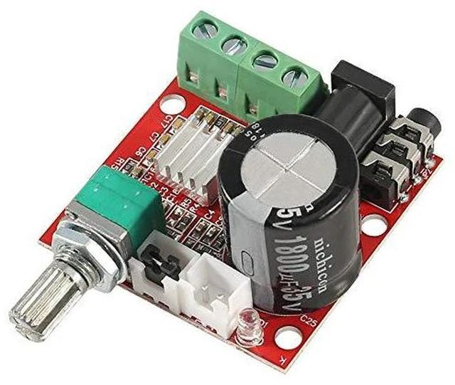 Alt view image 6 of 7 - AJMRTC PAM8610 Mini Stereo Class D Digital Audio Amplifier Board Module, 10W+10W Dual Channel Portable AMP Module with Volume Control for DIY Speaker, MP3 Player, Car Audio Modification