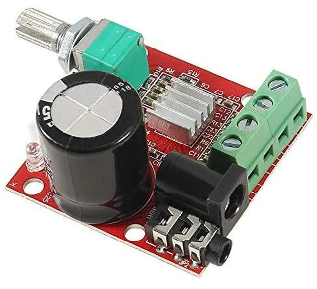 Alt view image 2 of 7 - AJMRTC PAM8610 Mini Stereo Class D Digital Audio Amplifier Board Module, 10W+10W Dual Channel Portable AMP Module with Volume Control for DIY Speaker, MP3 Player, Car Audio Modification