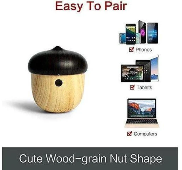 Alt view image 4 of 7 - AJMRTC Mini Nut Shaped Wireless Bluetooth Speaker with Lanyard, Portable Cute Acorn Style Bluetooth Audio Player, Small Outdoor Speaker Compatible with iPhone, iPad, Android Smartphones