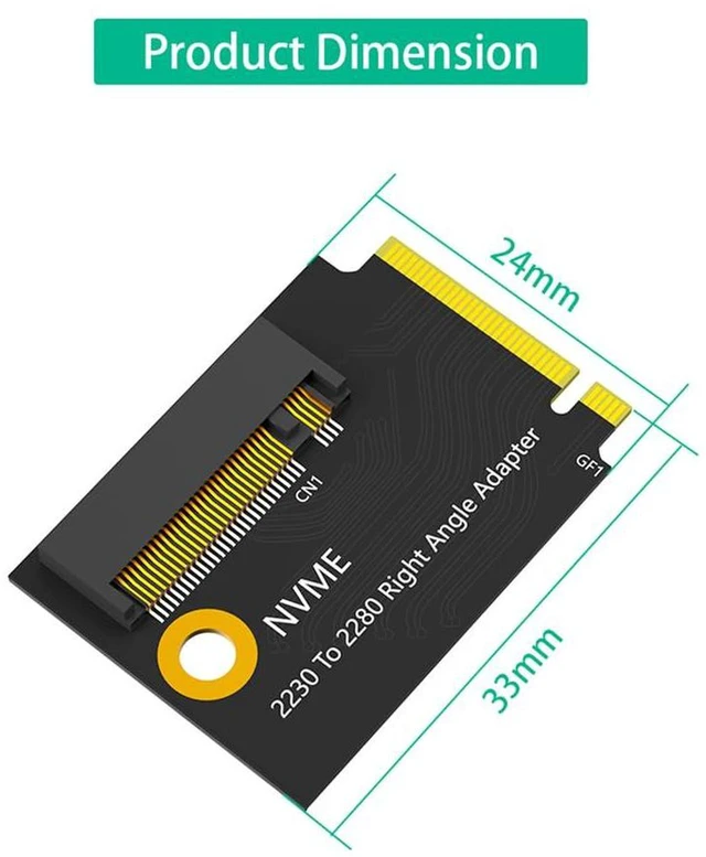 Alt view image 3 of 6 - AJMRTC M.2 Modified Short PCB Board, PCIe 4.0 / PCIe 3.0 NVMe SSD Upgrade Adapter, Black Short Version DIY Conversion Board Compatible with ROG Ally Handheld Game Console
