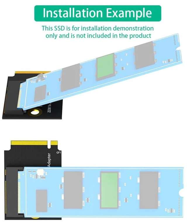 Alt view image 5 of 6 - AJMRTC M.2 Modified Short PCB Board, PCIe 4.0 / PCIe 3.0 NVMe SSD Upgrade Adapter, Black Short Version DIY Conversion Board Compatible with ROG Ally Handheld Game Console