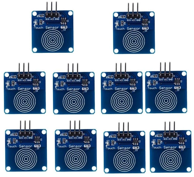 Main image of AJMRTC 10Pcs TTP223B Capacitive Touch Sensor Module, Digital Capacitive Touch Switch Module, Single Channel Touch Button Detector Board for Arduino ESP32 Raspberry Pi DIY Smart Home Project
