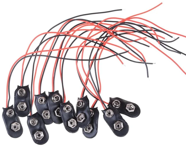 Alt view image 6 of 7 - AJMRTC 10Pcs I-Type 9V Battery Snap Connector Clips, 9V Battery Buckle with Leather Snap Terminal, 9 Volt Battery Holder Cable Leads for Electronic DIY Circuit Project