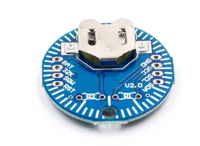 Alt view image 2 of 7 - AJMRTC 2Pcs DS3231SN RTC Real Time Clock Module V2.0, I2C Precision Timekeeping Memory Board with Pin Header, CR2032 Battery Backup Module for Arduino ESP32 STM32 DIY Clock Project