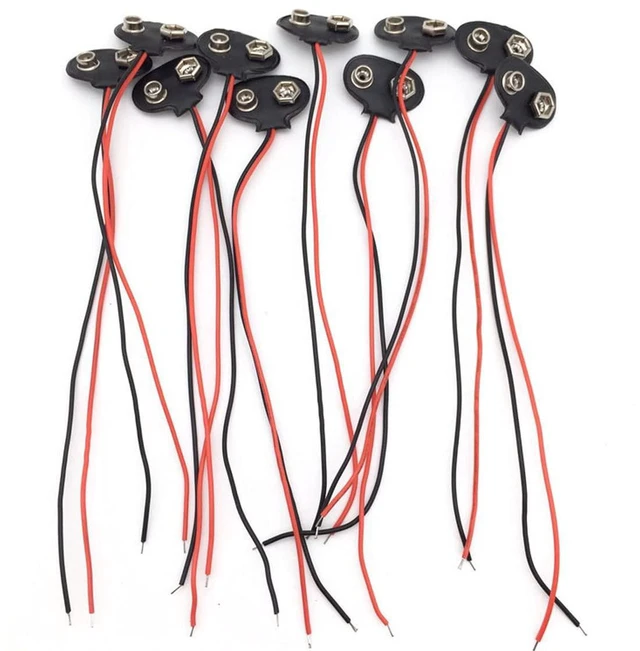 Alt view image 5 of 7 - AJMRTC 10Pcs 9V Battery Clips, T-Type Snap-on 9 Volt Battery Buckle, Leather Snap Connector with Wire Lead for DIY Electronic Projects, Circuit Experiment, Power Supply Connection