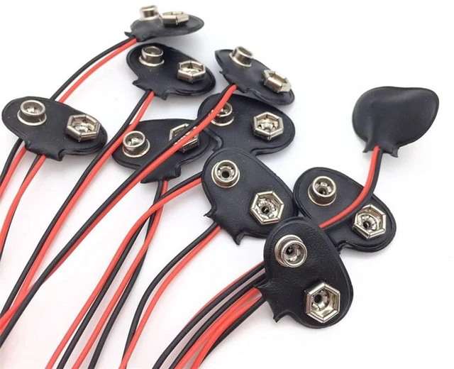 Alt view image 2 of 7 - AJMRTC 10Pcs 9V Battery Clips, T-Type Snap-on 9 Volt Battery Buckle, Leather Snap Connector with Wire Lead for DIY Electronic Projects, Circuit Experiment, Power Supply Connection