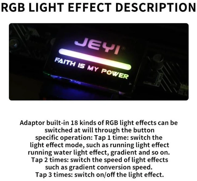 Alt view image 3 of 7 - AJMRTC JY-24pin-RGB ATX 24Pin RGB 90 Degree Steering Header Adapter, 18 Light Effects Right Angle Power Connector for Desktop PC Motherboard Cable Management