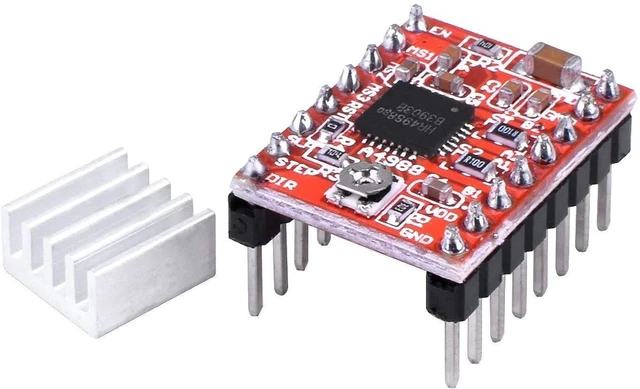 Alt view image 3 of 3 - AJMRTC A4988 Stepstick Stepper Motor Driver Module with Heat Sink, 1 Piece Step Motor Driver Board for 3D Printer RepRap CNC Engraving Machine