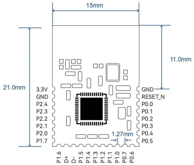 Alt view image 4 of 7 - AJMRTC Bluetooth 5.3 Digital Transmission Module, UART Serial Port Pass-Through Wireless Module, Slave Mode BLE Transparent Transmission Board, Supports Secondary Development for IoT, Arduino, Embedde